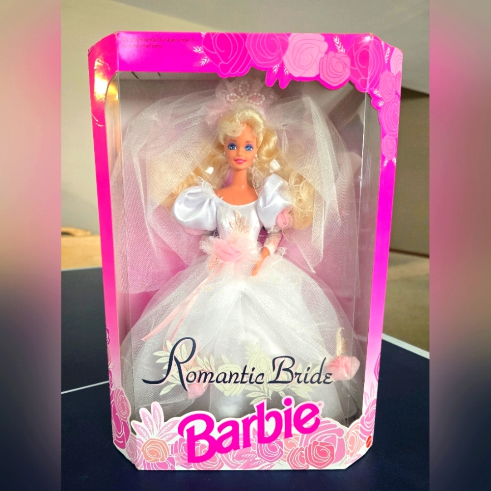 1992 Barbie Romantic Bride Doll - White Dress